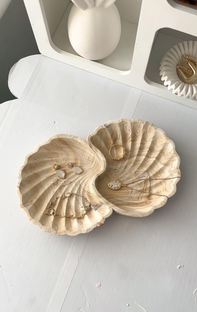 Double Sea Shell Scallop Tray Custom Colour & Effects, Handmade ...