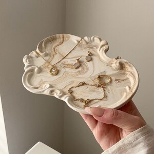 Vintage ornate decorative tray | Handmade, personalised decor & gifts beige marble