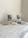 Polaroid photo holder set of 2, chunky block, personalised, custom colour effects | Handmade | Jesmonite | Neutral decor and gifts