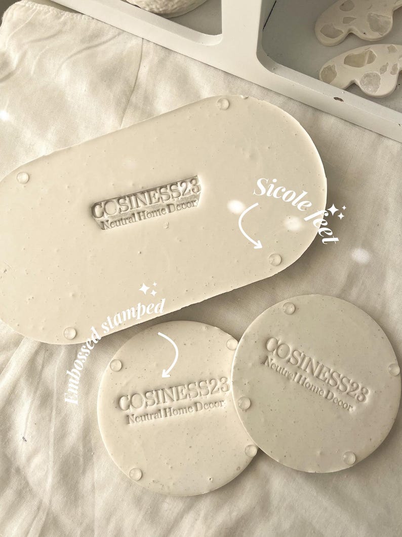 Large round tray, choose different colour effects, Handmade | jesmonite | Neutral home decor and gifts. imagem 6