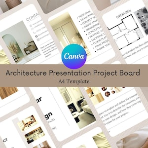 Interior Design Presentation Template | Editable Canva Portfolio | Client Proposal & Moodboard