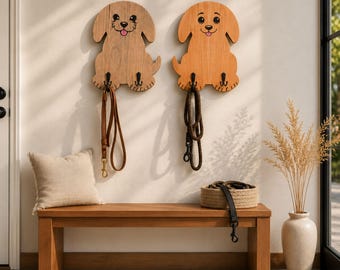 Pine Dog- Shaped Leash Holder with 2 Hooks