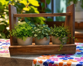 Wood Garden Trug with Handle and Custom Stain Options - Reclaimed Wood or  Ambrosia Maple