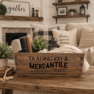 Large Wood Farmhouse Storage Crate, Reclaimed Wood or Pine