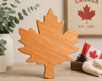 Canadian Maple Leaf Hardwood Charcuterie and Cutting Board, Custom Wood Options