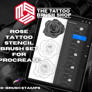 60+ Rose Tattoo Stencil Brush Pack for Procreate - Etsy