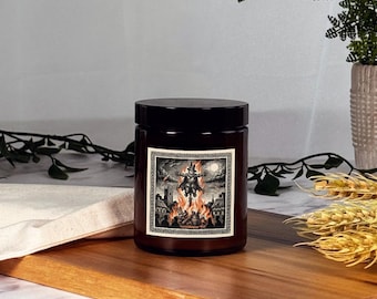 Guy Fawkes Candle, Bonfire Night Folk Horror Candle, 5th November Gift | Forget The Pumpkin