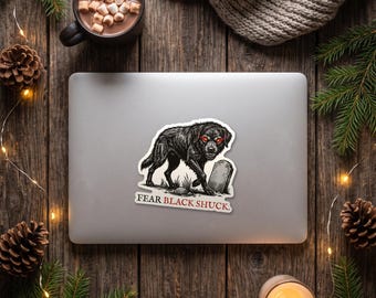 Black Shuck Sticker, East Anglian Folklore Hellhound Vinyl Decal | Forget The Pumpkin