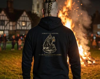 Guy Fawkes Ghost Hoodie, Bonfire Night Folk Horror, 5th November Gift | Forget The Pumpkin
