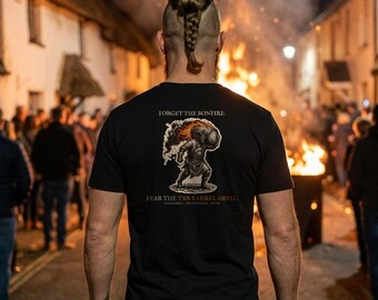 Tar Barrel Devil T-Shirt, Bonfire Night Folk Horror, 5th November Gift | Forget The Pumpkin