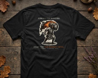 Tar Barrel Devil T-Shirt, Bonfire Night Folk Horror, 5th November Gift | Forget The Pumpkin