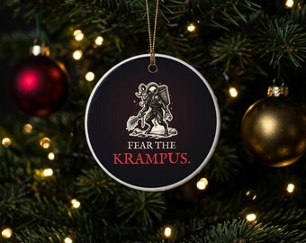 Krampus Christmas Bauble, Alpine Krampusnacht Ceramic Ornament, Dark Christmas Tree Decoration | Forget The Pumpkin