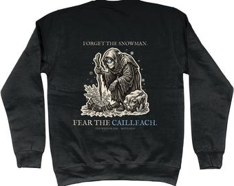 Cailleach Christmas Jumper, Scottish Winter Folklore Folk Horror Sweatshirt | Forget The Pumpkin