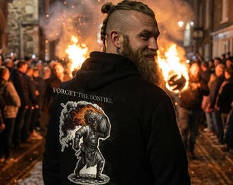 Tar Barrel Devil Hoodie, Bonfire Night Folk Horror, 5th November Gift | Forget The Pumpkin