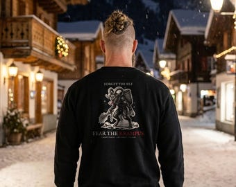 Krampus Christmas Jumper, Alpine Krampusnacht Folk Horror Sweatshirt | Forget The Pumpkin