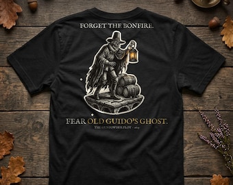 Guy Fawkes Ghost T-Shirt, Bonfire Night Folk Horror T-Shirt, 5th November Gift | Forget The Pumpkin