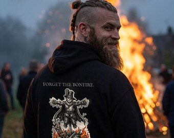Guy Fawkes Hoodie, Bonfire Night Folk Horror Hoodie, 5th November Gift | Forget The Pumpkin