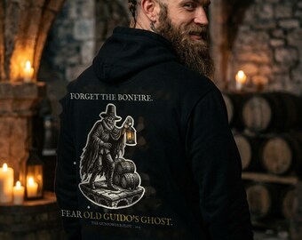 Guy Fawkes Ghost Hoodie, Bonfire Night Folk Horror, 5th November Gift | Forget The Pumpkin