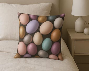 Easter Egg Decorative Pillow | Spring Decor, Holiday Accent, Gift for Friends, Home Decor, Cosy Cushion