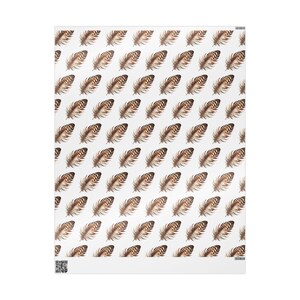 Elegant Quail Feather Wrapping Paper | Gift Wrap for Birthdays, Holidays, Weddings, and Baby Showers, Eco-Friendly, Rustic Decor Bild 6