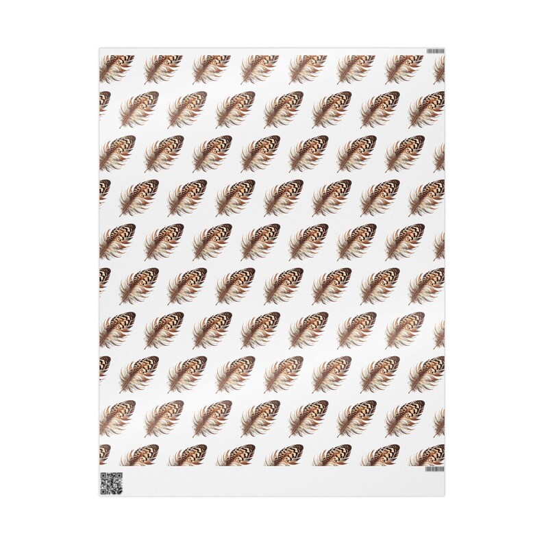 Elegant Quail Feather Wrapping Paper | Gift Wrap for Birthdays, Holidays, Weddings, and Baby Showers, Eco-Friendly, Rustic Decor Bild 6