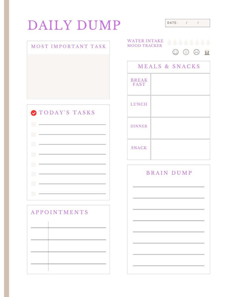 ADHD Daily Planner Printable | Productivity Planner PDF | Focus Planner ...