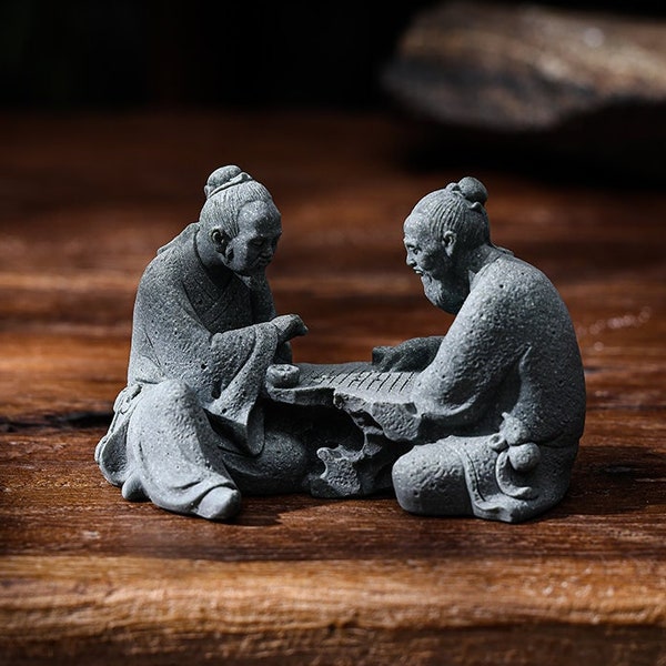 Jiekaitreasure Sandstone Playing Chess Tea Table Decorative Zen Garden Ornaments