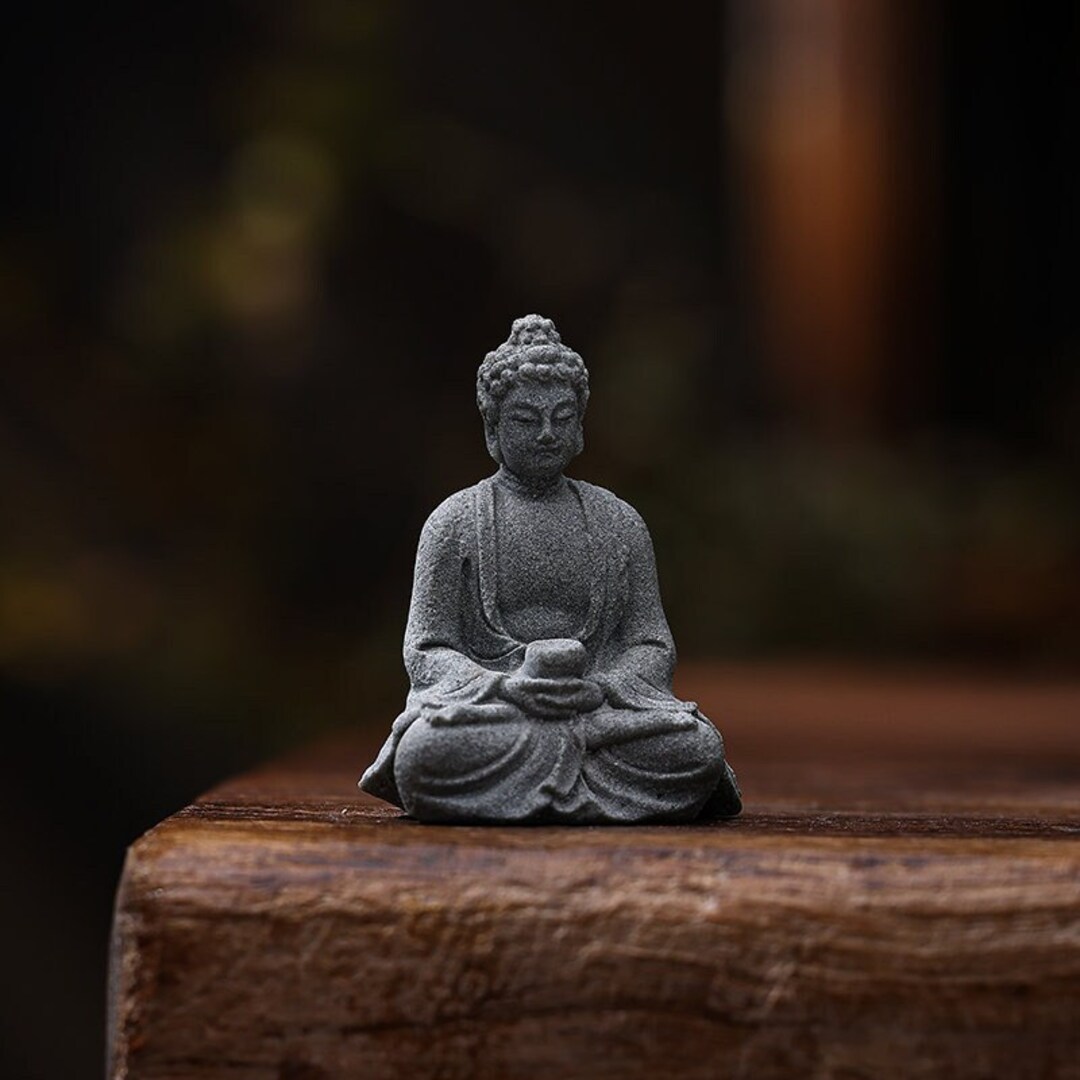 Jiekaitreasure Sandstone Buddha Statue Monkey Sculpture Zen Statue Tiny