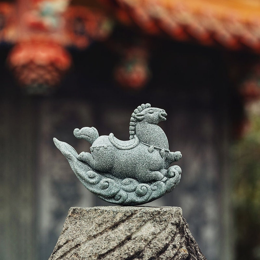 Jiekaitreasure Sandstone Shake Horse Statue Creative Stone Etsy