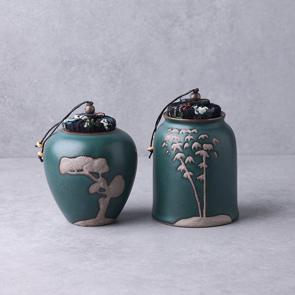 JiekaiTreasure Ceramic Tea Canister for Storage Tea