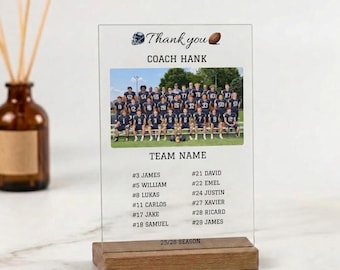 Personalisiertes Fußball-Team-Trainer-Geschenk, Dankeschön-Trainer-Plakette, kundenspezifisches Fußball-Team-Anerkennungsgeschenk für Trainer, Team-Andenken am Ende der Saison