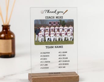 Personalisiertes Baseball-Team-Trainer-Geschenk, Danke, Trainer-Plakette, kundenspezifisches Baseball-Team-Anerkennungsgeschenk für Trainer, Team-Andenken am Ende der Saison