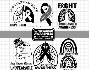 Lung Cancer Svg Bundle Cancer Svg Lung Cancer Png Cancer Ribbon Svg Lung Cancer Awareness Svg Fight Cancer Svg Awareness Svg White Ribbon