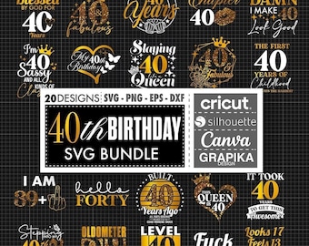 40e verjaardag Svg verjaardag koningin Svg 40e verjaardag cadeau zijn mijn verjaardag Svg 40 en fantastische Svg verjaardag Squad Svg 40e verjaardag shirt Svg