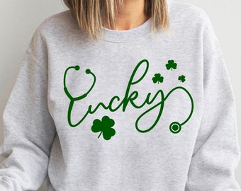 Nurse St. Patrick&#39;s Day, Nurse Stethoscope St Patrick&#39;s Day, St Patrick&#39;s Day, PNG SVG, St Patrick&#39;s Day Nurse SVG Png, Lucky Nurse