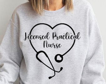Verpleegkundige Svg gelicentieerde praktische verpleegster Svg cadeau voor verpleegkundige LPN Svg hart stethoscoop Svg gelicentieerde praktische verpleegster Shirt Svg Cricut en silhouet