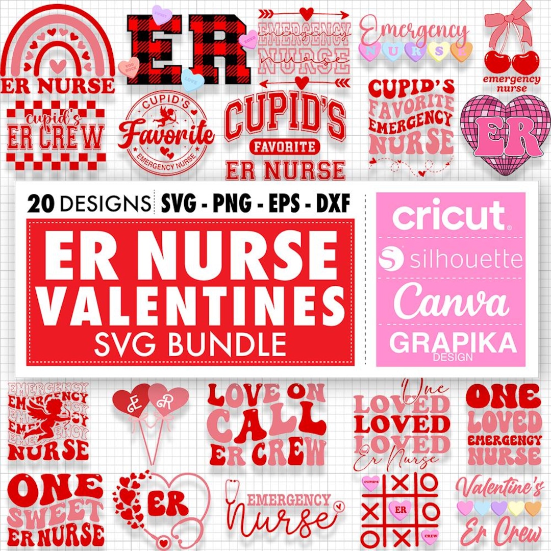 ER Nurse Valentine Png Emergency Nurse Valentines Svg Cupid Favorite ER ...