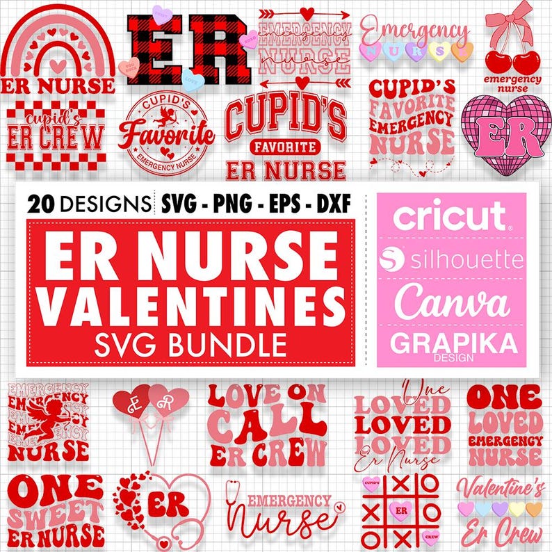 ER Nurse Valentine Png Emergency Nurse Valentines Svg Cupid Favorite ER ...