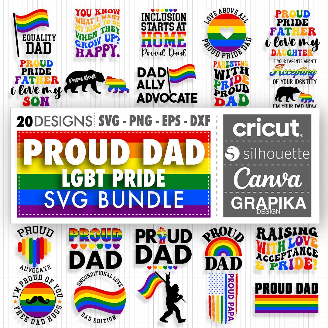 Proud Dad Svg Pride Svg LGBT Svg Ally Shirt Pride Dad Svg Proud Dad ...