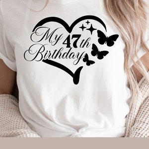 47th Birthday Svg 47th Birthday Png Happy Birthday Svg Cake Topper Svg ...