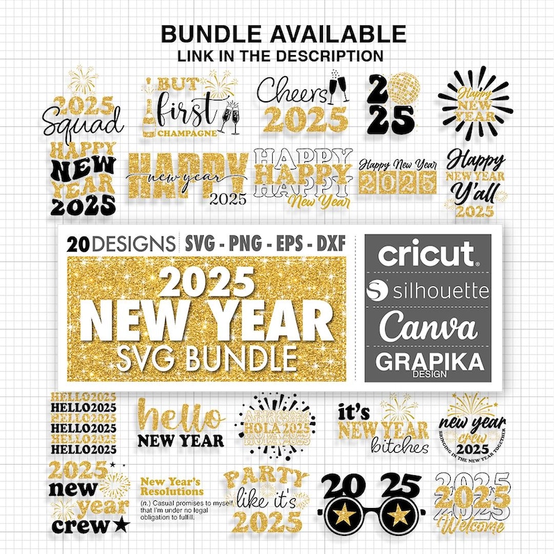 New Year Svg for 2025 New Years Eve Png Hello 2025 New Years Shirt for