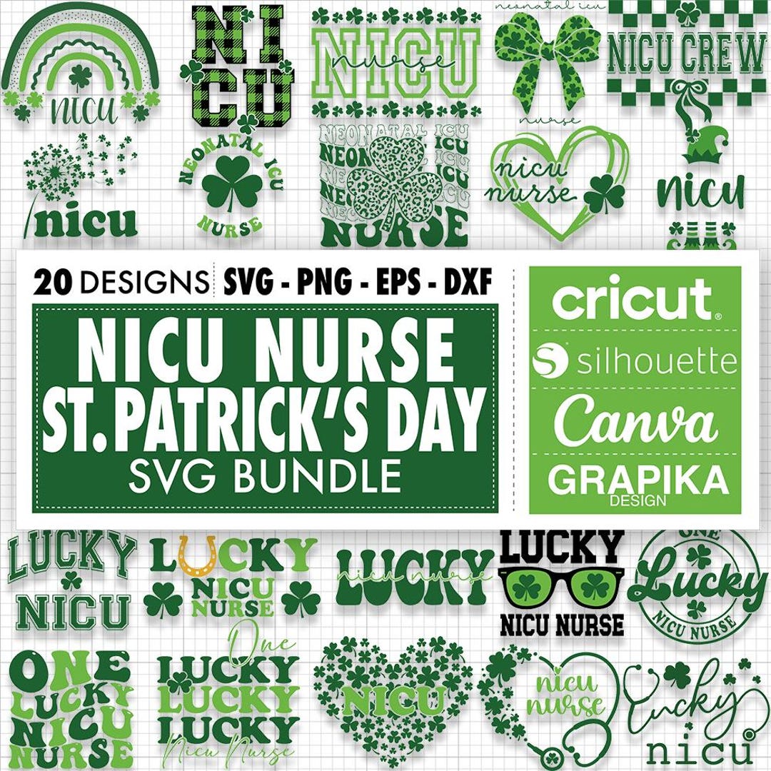 Nicu Nurse St Patricks Day Svg for Neonatal Icu Nurse Png St Paddys Day ...