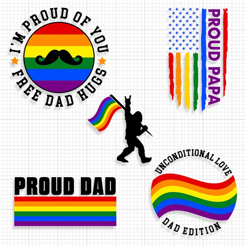 Proud Dad Svg Pride Svg LGBT Svg Ally Shirt Pride Dad Svg Proud Dad ...