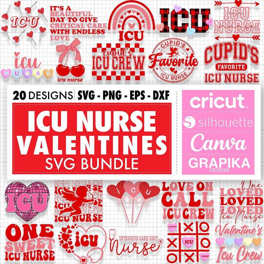 ICU Nurse Valentine Png Intensive Care Unit Nurse Valentines Svg Cupid ...