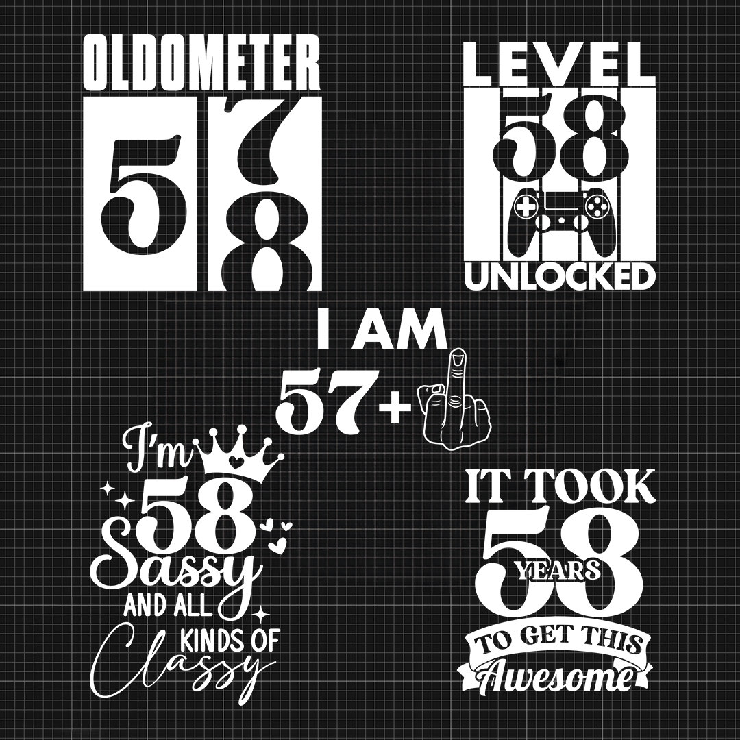 58th Birthday Svg 58th Birthday Png Happy Birthday Svg Cake Topper Svg ...