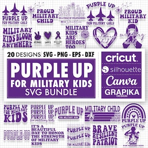Purple Up Day for Military Child Png Military Kids Svg for Military Child Month Purple Up Svg Military Kid Strong Png Military Purple Up Png