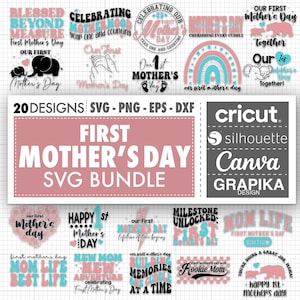 Primer Día de las Madres Svg Día de las Madres Svg Primera Vez Mamá Regalo 1er Día de las Madres Png Nuestro primer día de las madres svg Mami y Yo Svg Día de las Madres Cricut
