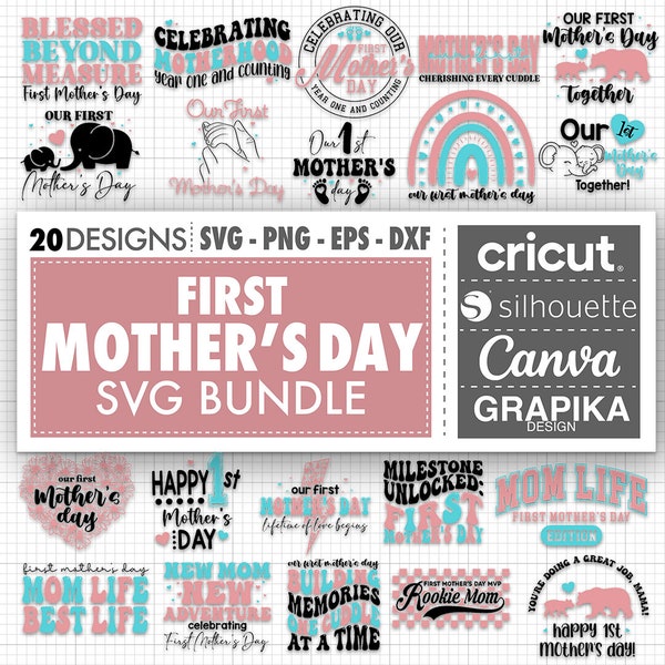 First Mothers Day Svg Mothers day Svg First Time Mom Gift 1st Mothers Day Png Our first mothers day svg Mommy and Me Svg Mothers Day Cricut