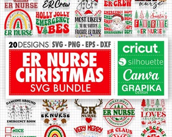 ER Nurse Christmas Svg for Merry Christmas Svg Emergency Nurse Svg for Er Nurse Gift for Emergency Department Svg Er Nurse Svg for Er Nurse