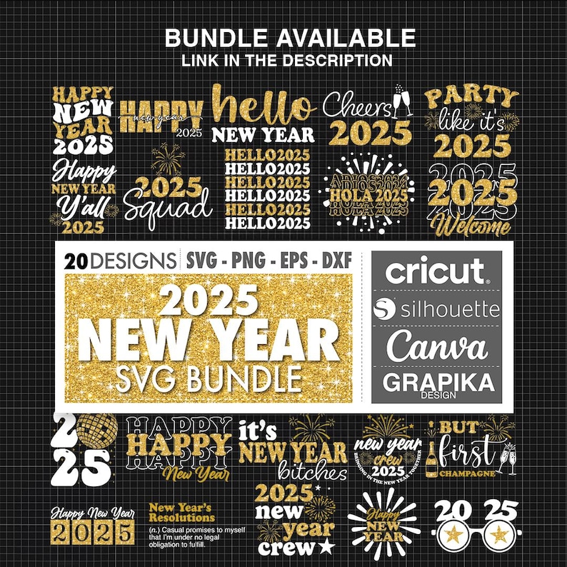 New Year Svg for 2025 New Years Eve Png Hello 2025 New Years Shirt for